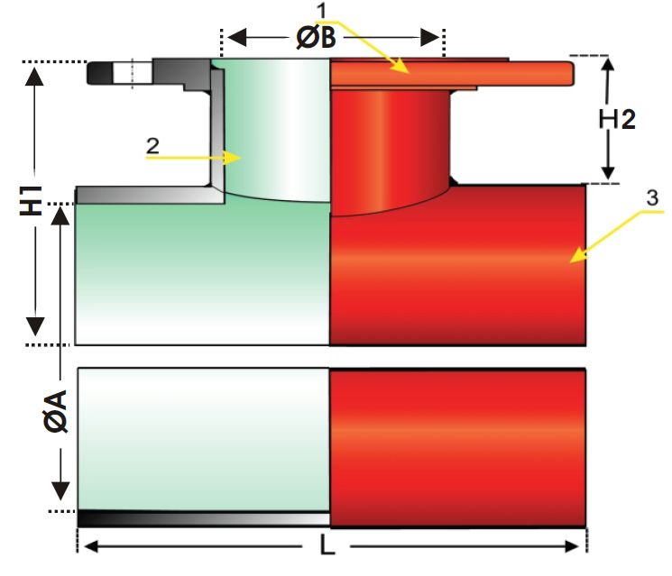 Hot-tap-weld-tee